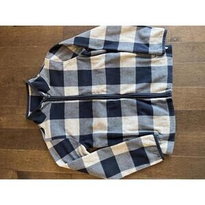 OshKosh B'gosh Boys' Size 10 Blue and Grey Checkered Fleece Jacket